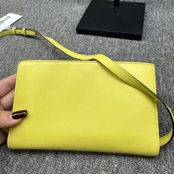 GUCCI Interlocking Wallet On Chain Yellow Leather Shoulder Bag 288-012725 - Picture 2 of 15